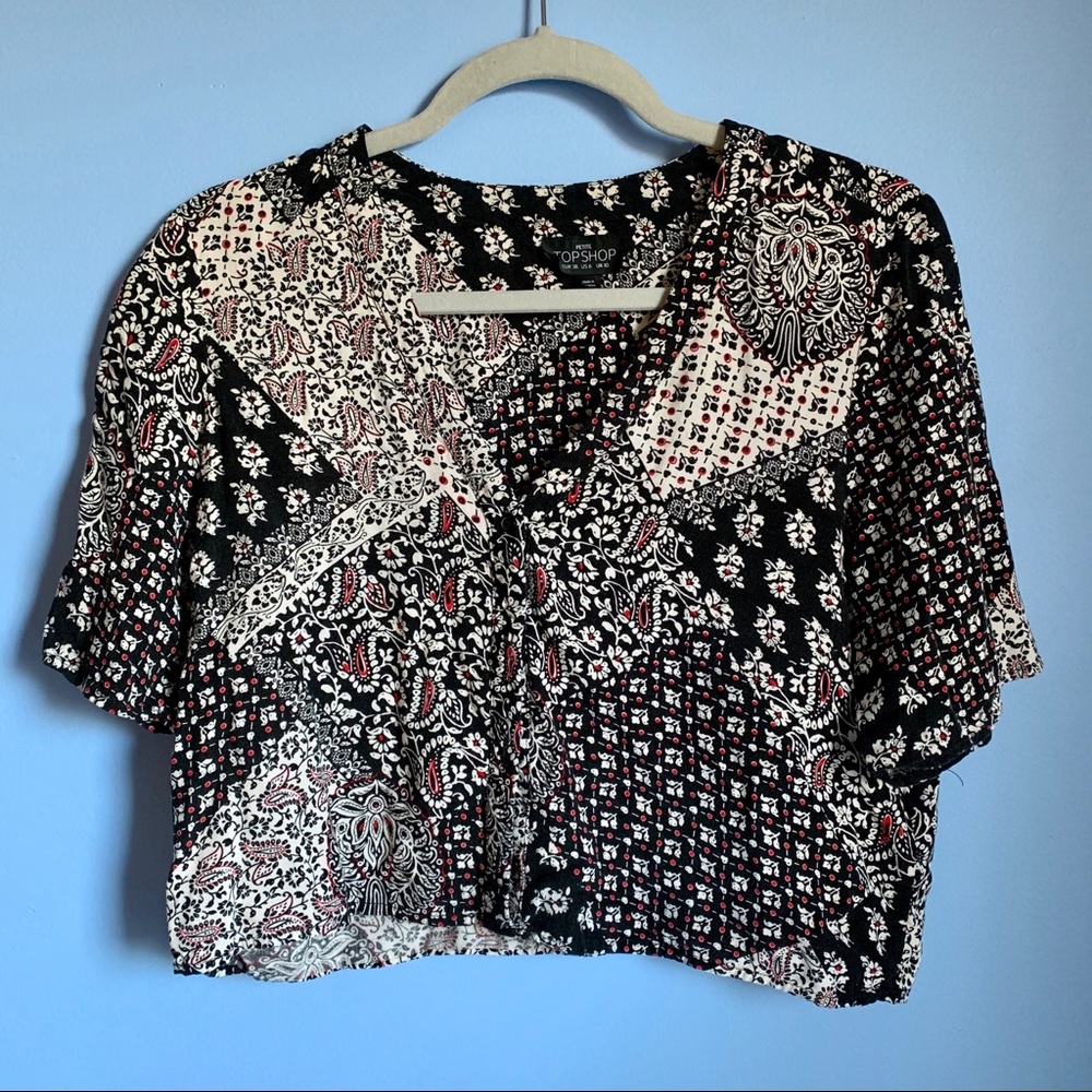 Unique mixed print blouse